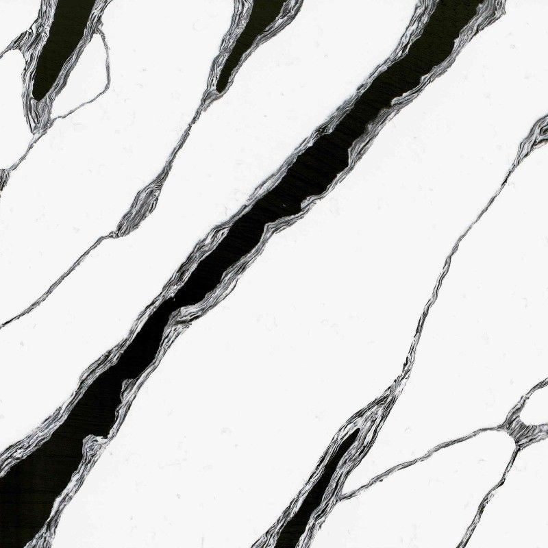 Panda blanco cuarzo blanco y negro Resistencia flexionada 40-70 Mesas de trabajo de cuarzo superior Limpieza sin esfuerzo